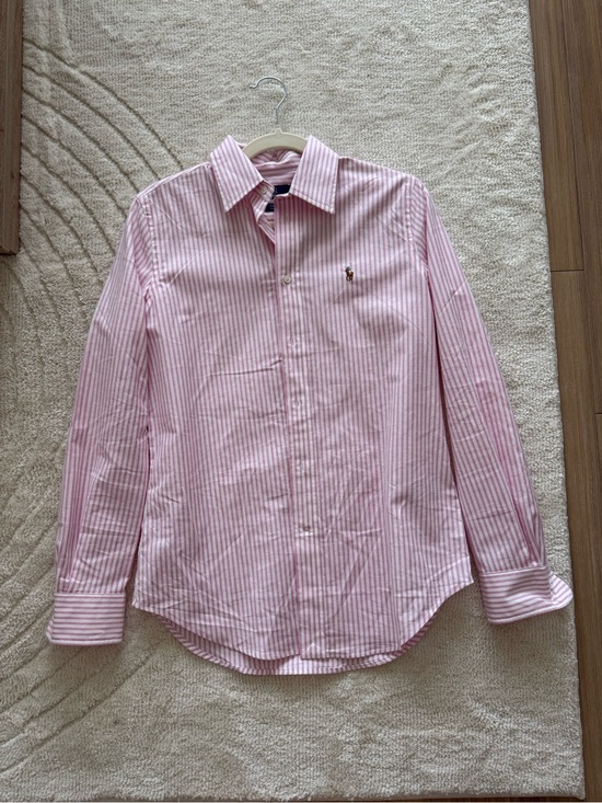 Ralph Lauren Tops - Ralph Lauren Pink and White Striped Shirt